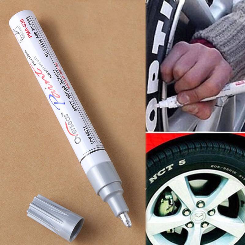 タイヤ カー アップ タッチ ペン 修理 ペイント マーカー スクラッチ   シルバー｜シルバー - 画像3