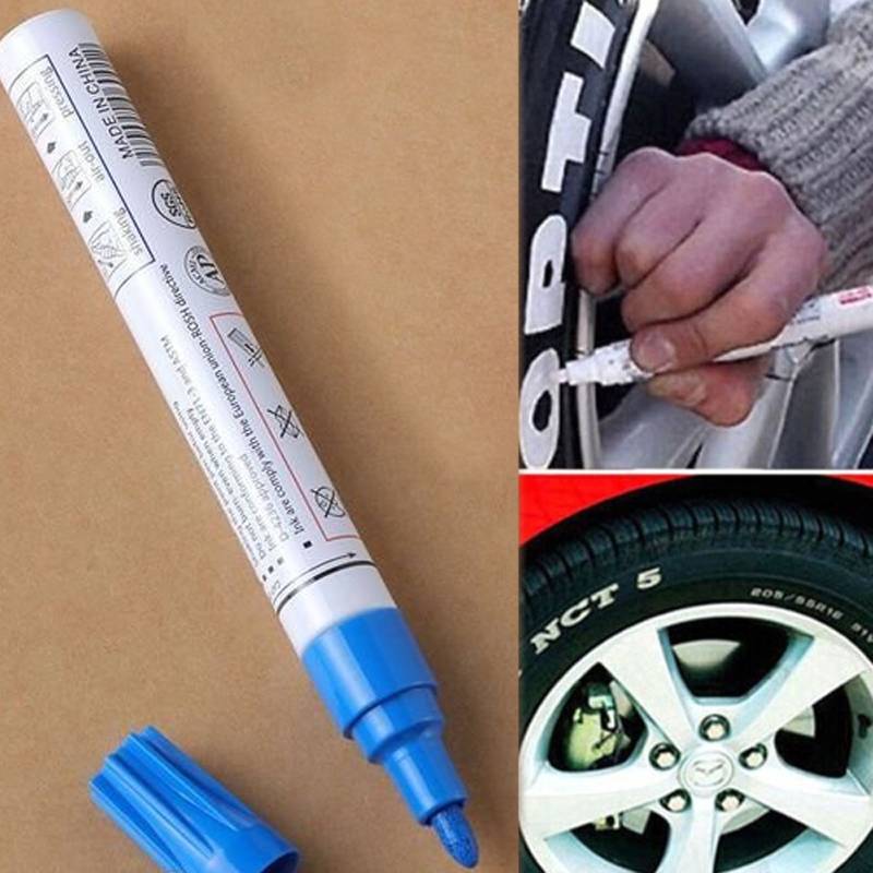 タッチ アップ タイヤ マーカー用品 カー ペイント ペン スクラッチ 修理  青｜青 - 画像2