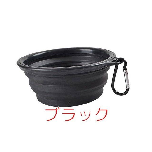 Collapsible silicone bowl, dog, pet food bowl, feeder, travel, black - 1000ml｜Black - 1000ml - 画像2