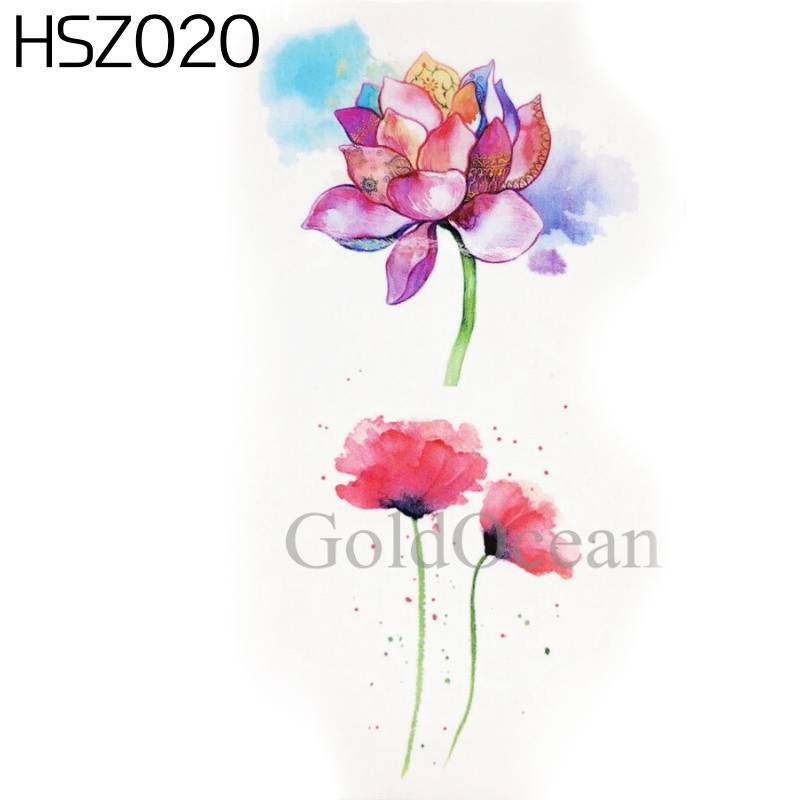 Tattoo sticker, poppy flower, instant tattoo, waterproof, cosplay, fashion, cool, HSZ020｜HSZ020 - 画像2