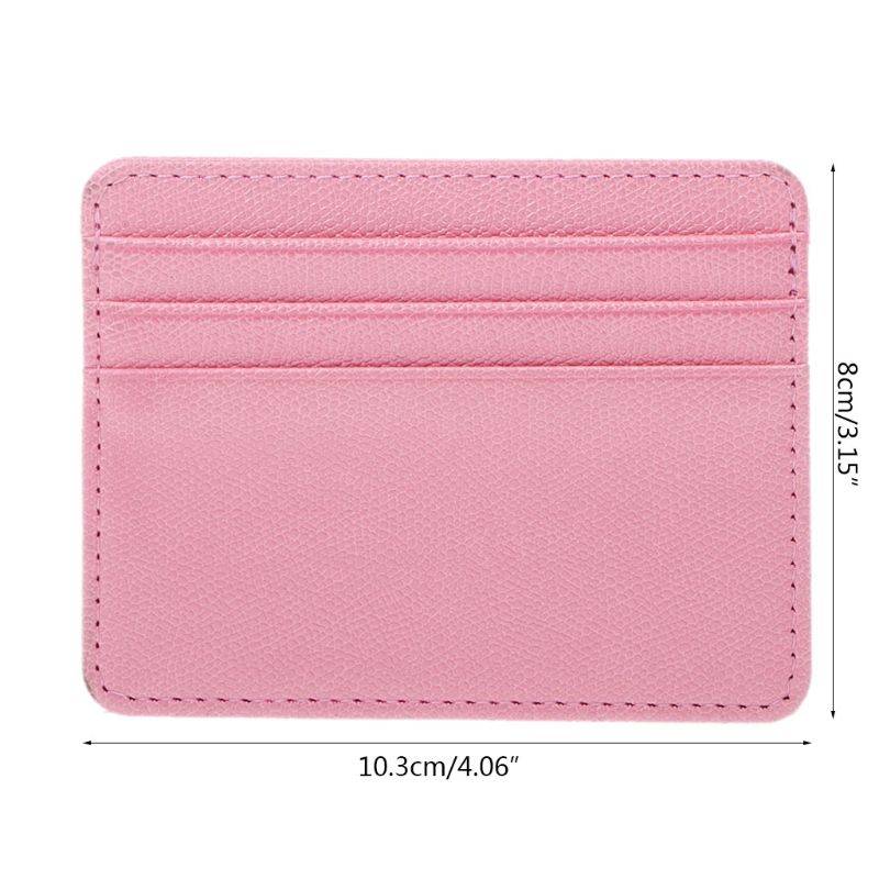 Card case, wallet, business card holder, thin, slim, PU leather, stylish, simple, plain, pink｜Pink - 画像2