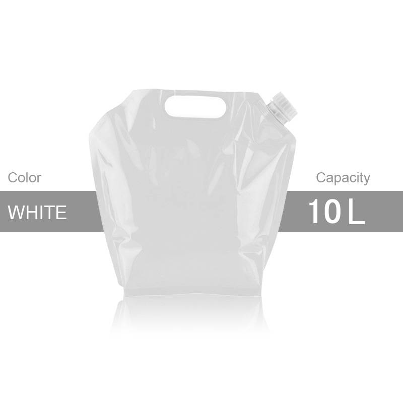 バケツ ポリタンク ウォーターバッグ 携帯用 10L  災害 防災 非常用給水袋  キャンプ 白｜白 - 画像3
