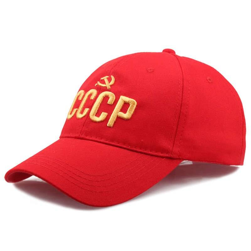 CCCP ソ連 ロシア ベース ボール キャップ 野球帽 帽子 スポーツ プリント ロゴ テキスト  赤｜赤 - 画像2