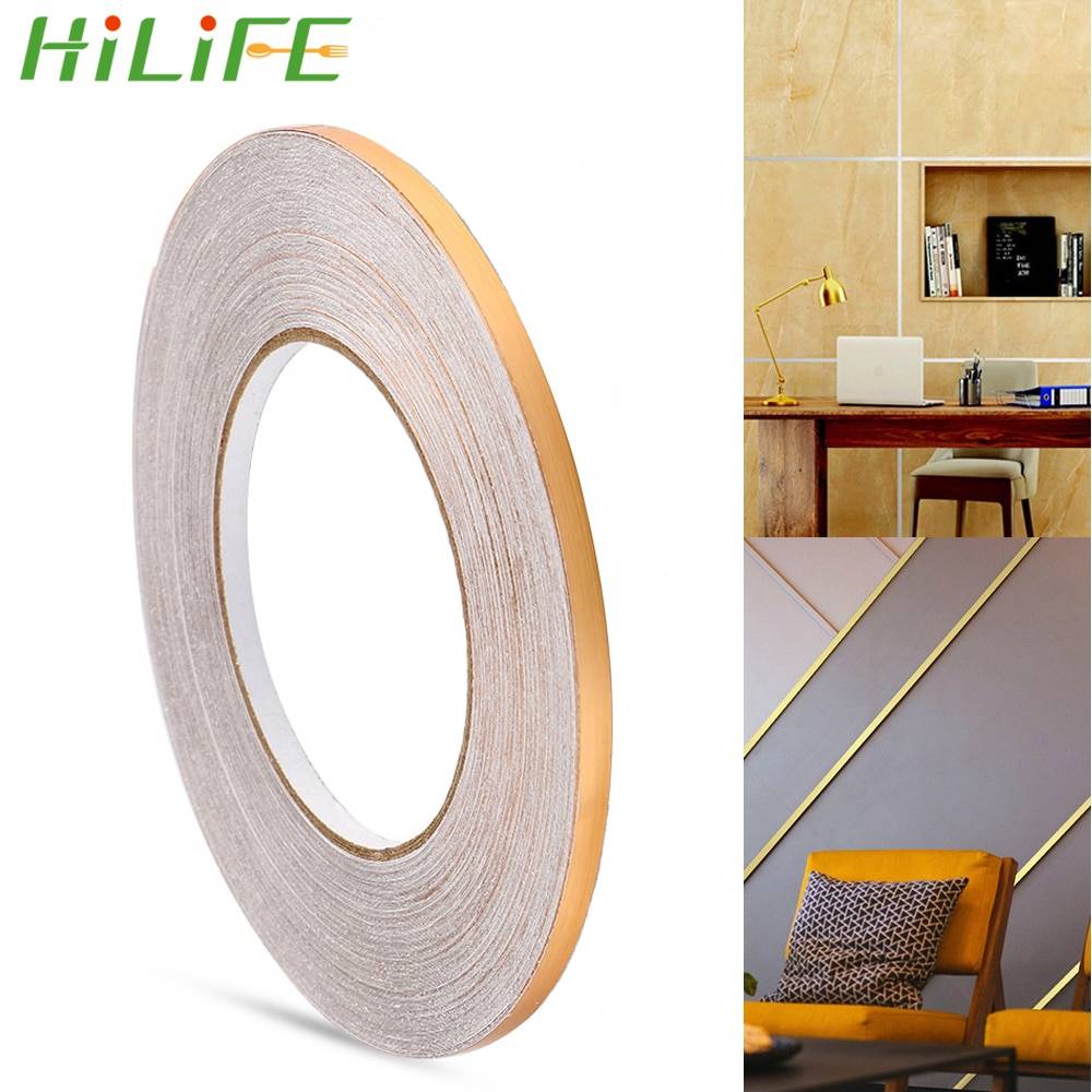 装飾テープ 床 壁 DIY リフォーム テープ シール 防水 補修 工事 隙間 粘着シール ゴールド｜ゴールド - 画像2