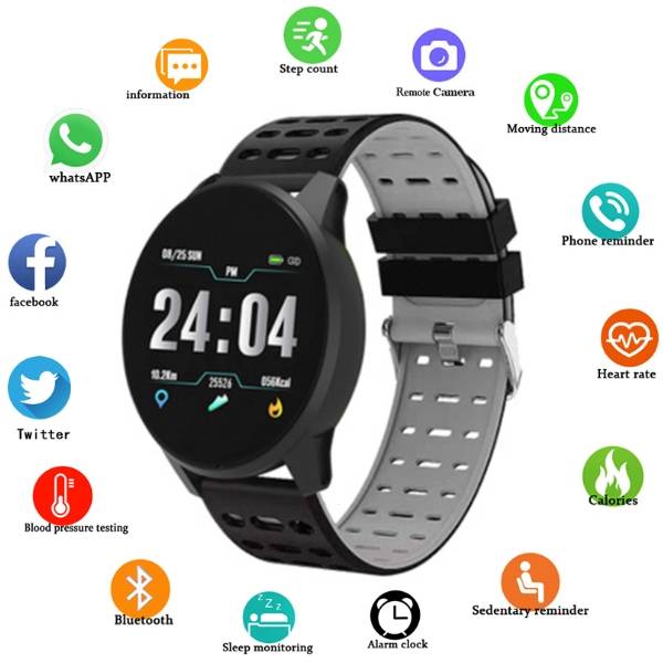 スマートウォッチ 腕時計 GPS 男性 女性 生活防水 フィットネス トラッカー スポー ｜グレー - 画像3