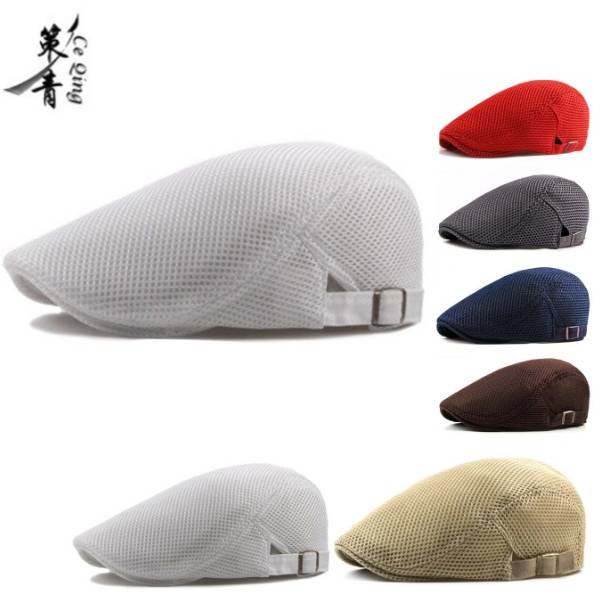 ハンチング帽 フラットキャップ メッシュ 帽子 夏 ゴルフ 通気性 ギフト プレゼント 敬老の日  白｜白 - 画像2