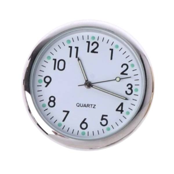 車 アナログ時計 電子時計 ダッシュボード ユニバーサル カークロック スティック SUV 車 夜光  白｜白 - 画像2