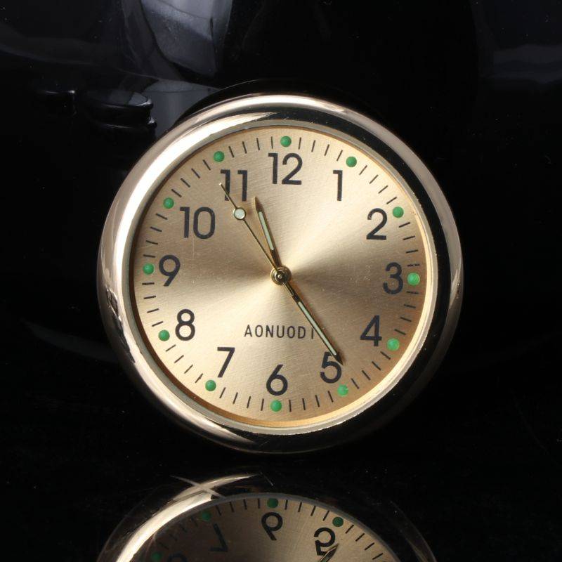 車 時計 ダッシュボード ユニバーサル カークロック 簡単取り付け SUV 夜光  金｜金 - 画像2