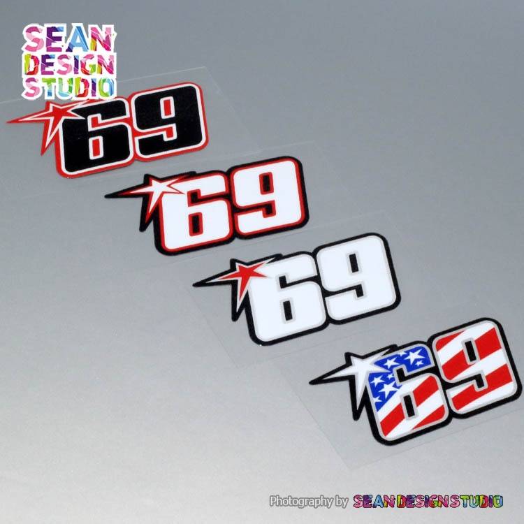  Nicky Haden 69 ヘルメット オートバイ モトクロス バイク ステッカー 防水 8x4cm