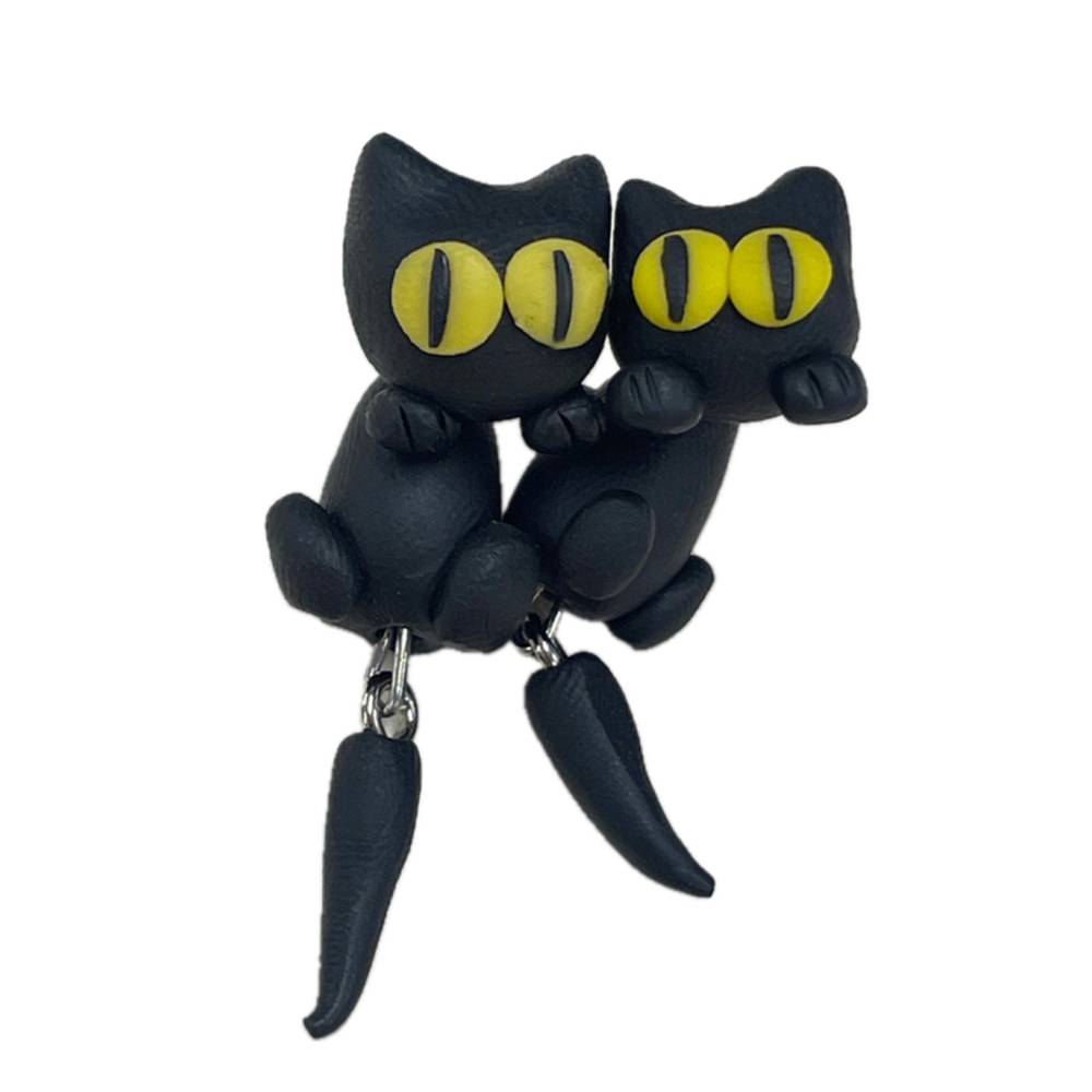 猫 ピアス レディース アクセサリー 女性 かわいい おしゃれ プレゼント ギフト イエロー三角しっぽ