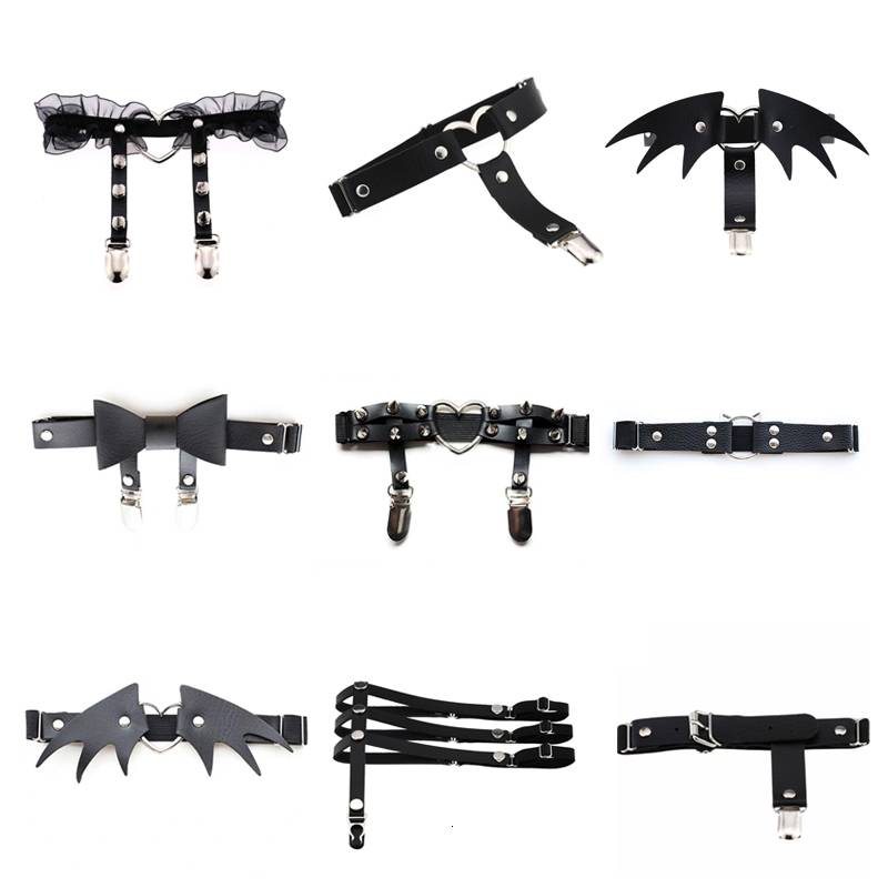 レディース ハート ガーターベルト 地雷系 病み系 パンク ハーネス コスプレ フ  リベット｜リベット