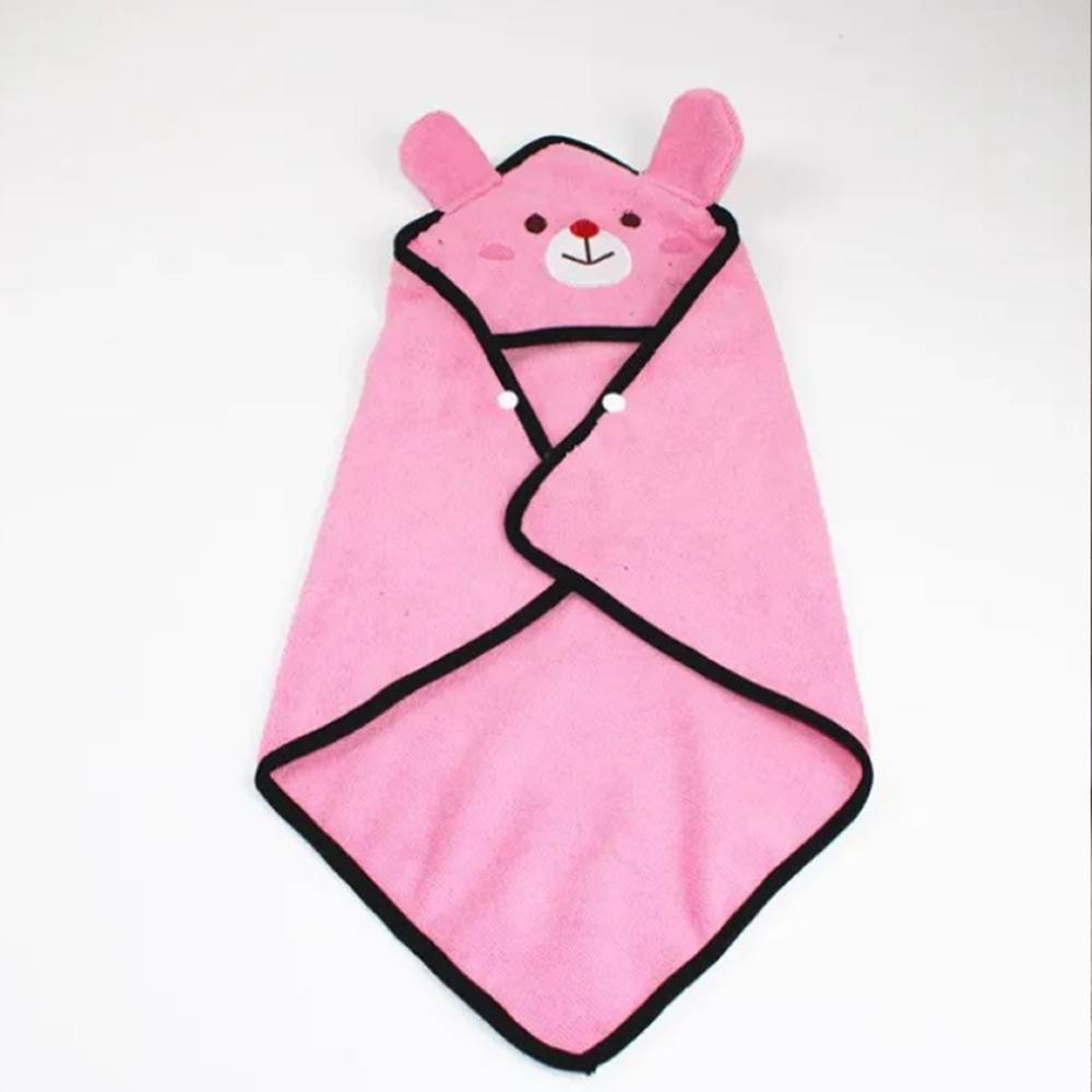 ペットタオル 服 犬用 猫用 パーカー付き バスタオル 暖かい 超吸収性バスローブ うさぎSサイズ