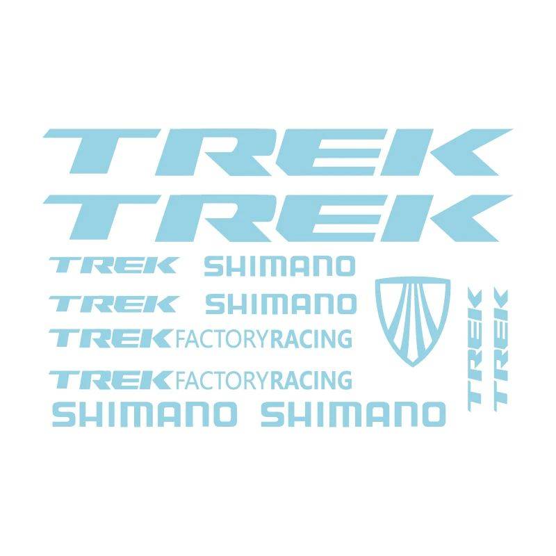 Bike frame vinyl sticker set, TREK cycling road ride decals, sky blue｜Light gray - 画像3