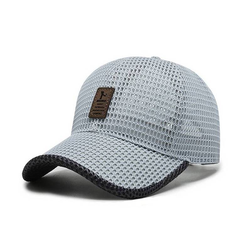 メッシュ ベース ボール キャップ 野球帽 帽子 スポーツ プリント ロゴ テキスト 刺繡 デザイン カジュアル ソリッド ハット 男性 女性 スナップバック アウトドア ヒップホップ ストリートウェア 乗馬 フィッシング 通気性 サマー UV プロテクシ｜B ライトグレー - 画像2