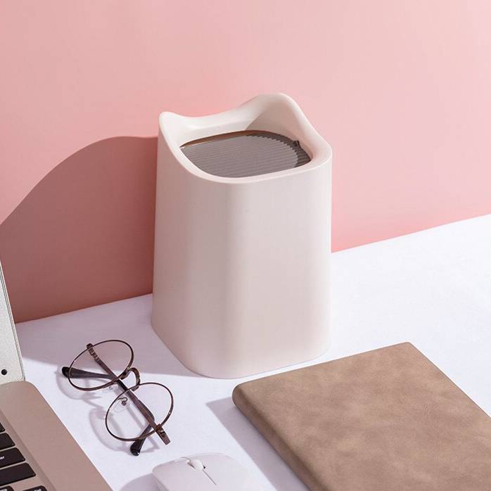 ミニ ゴミ箱 テーブル 可愛い おしゃれ 卓上 オフィス用 雑貨 インテリア 洗面所 リビング ダストボックス ピンク｜ピンク - 画像2