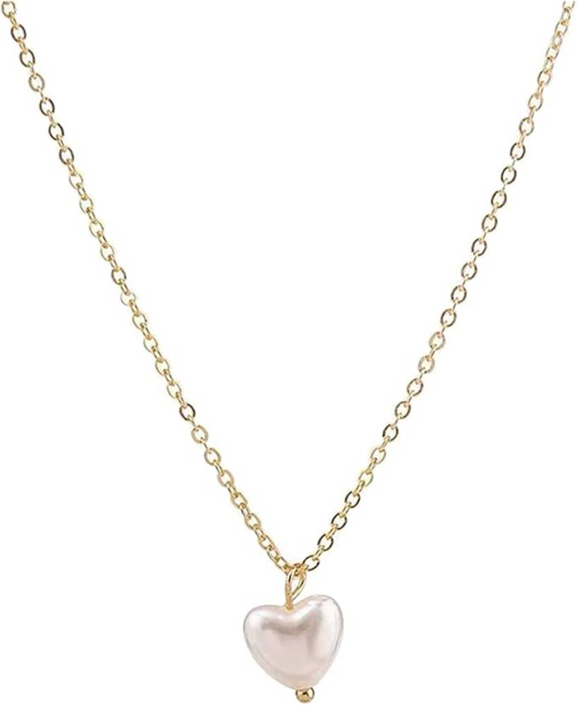 レディース ネックレス ハート パール フォーマル 母の日 アクセサリー チョーカー ゴールド  金色