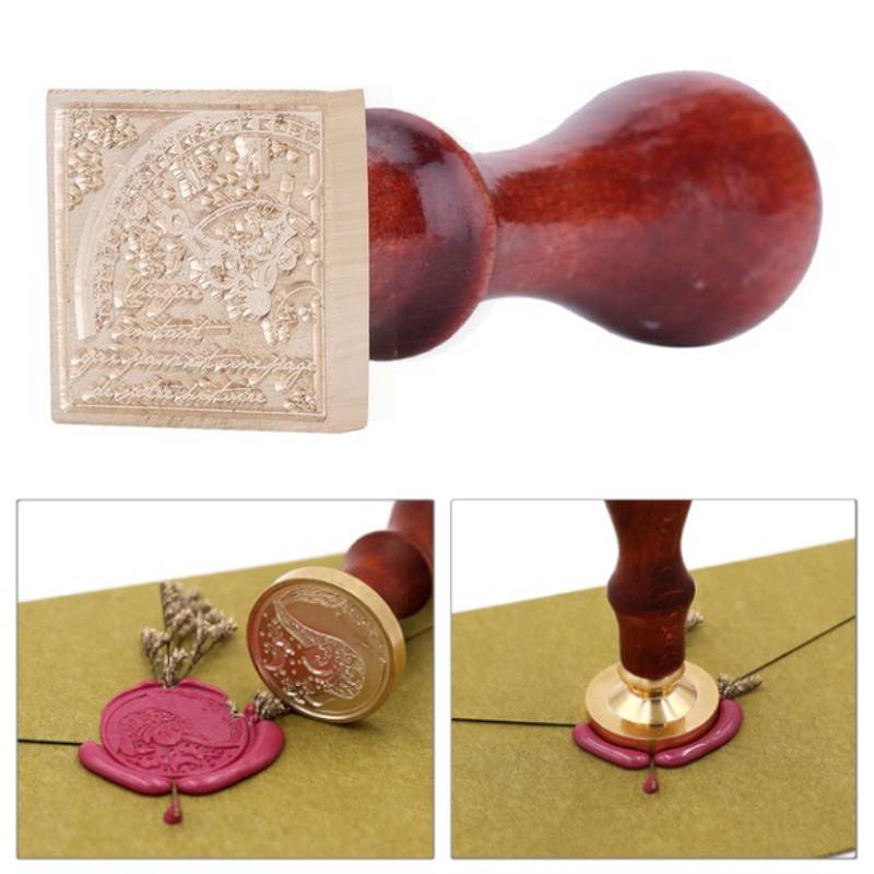 シーリングスタンプ 封蝋 ウッドハンドル クラフト 文具 招待状 手紙 デコレーション アンティーク F時計｜F時計 - 画像3