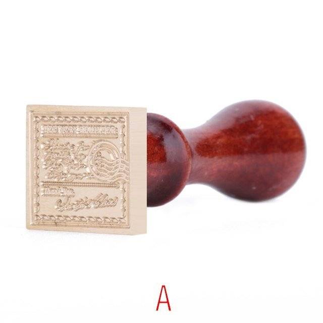 Sealing stamp, wax, wooden handle, craft, stationery, invitation, letter, decoration, antique, A stamp｜A cut - 画像2