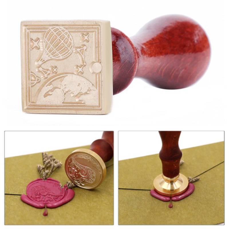 シーリングスタンプ 封蝋 ウッドハンドル クラフト 文具 招待状 手紙 デコレーション アンティーク G気球｜G気球 - 画像3
