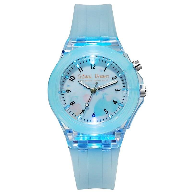 Kids watch, children's watch, luminous watch, analog watch, silicone strap watch, cute, sky blue｜Sky Blue - 画像2