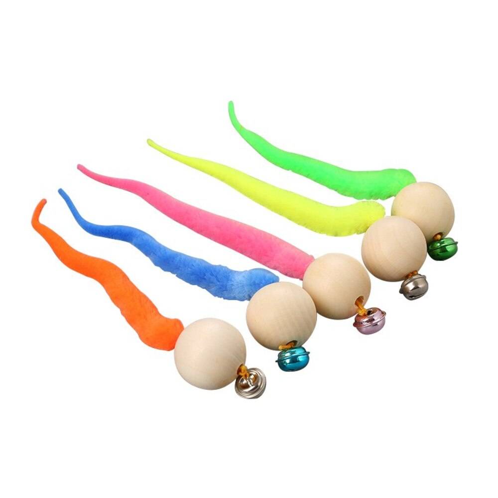 Cat toy, ball included, colorful tail, feather, random color, pet supplies, indoor play for cats｜Random color - 画像4