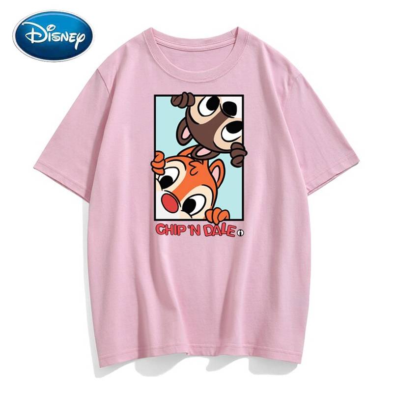 ディズニー tシャツ ファッション チップ デール シマリス レター プリント   ピンク-XXL｜ピンク-XXL - 画像2