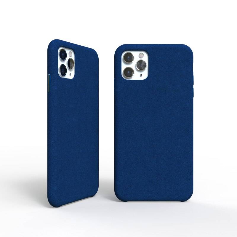 iPhone case, Original for iPhone 12, Alcantara cover, Leather, Premium, Dark Blue｜Dark blue - 画像2