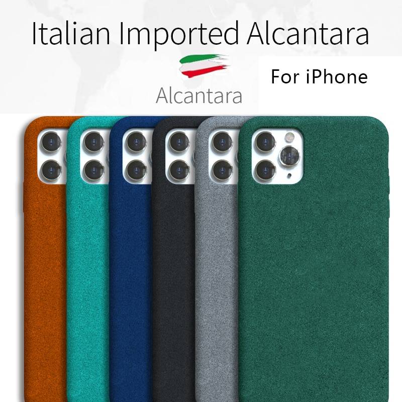 iPhoneケース オリジナル iPhone12用 アルカンターラカバー レザー プレミアムフ  濃紺｜濃紺