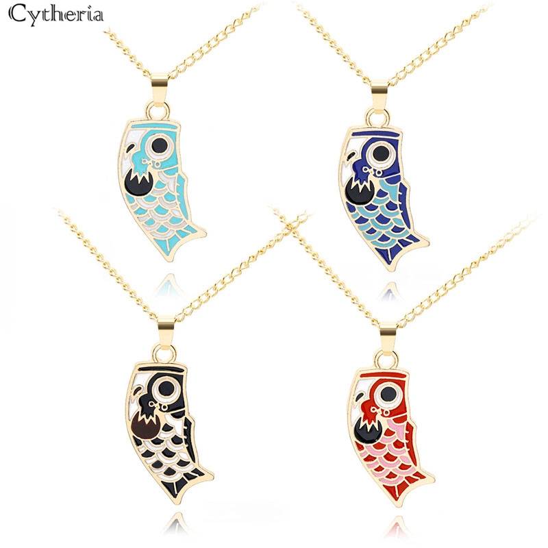 鯉 ネックレス こいのぼり かわいい  ジュエリー エナメル ペンダント 子供の日 おもしろ 赤