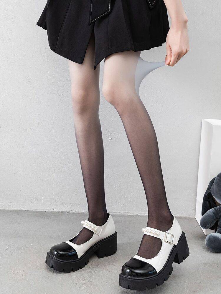 ストッキング グラデーション 地雷系 病み系 ゴスロリ ファッション 可愛い 美脚効果 カラータイツ おしゃれ