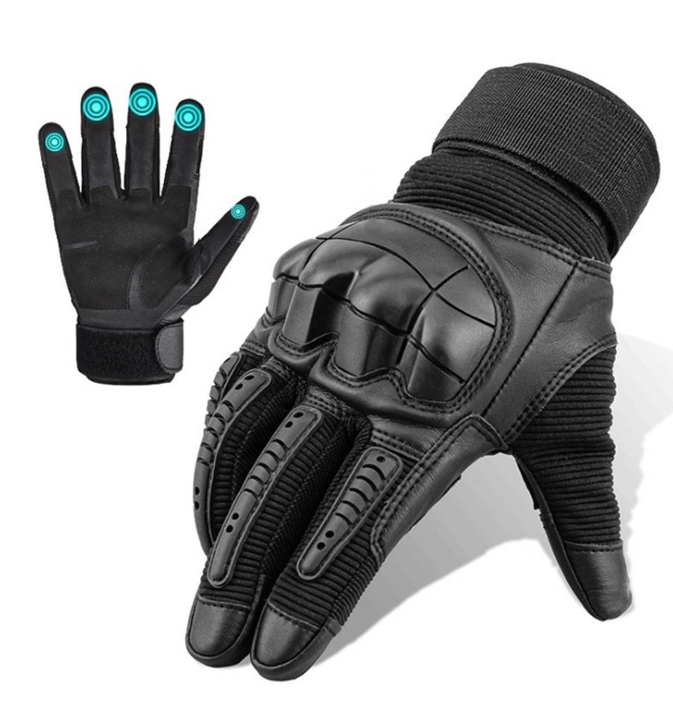 バイク 自転車 サイクリング サバイバル 手袋 グローブ 通気 ナックルガー  ブラック-XL