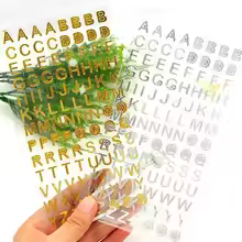 アルファベット ステッカー シール ゴールド 文字 装飾 スクラップブック 手帳 デコレーション ゴールド