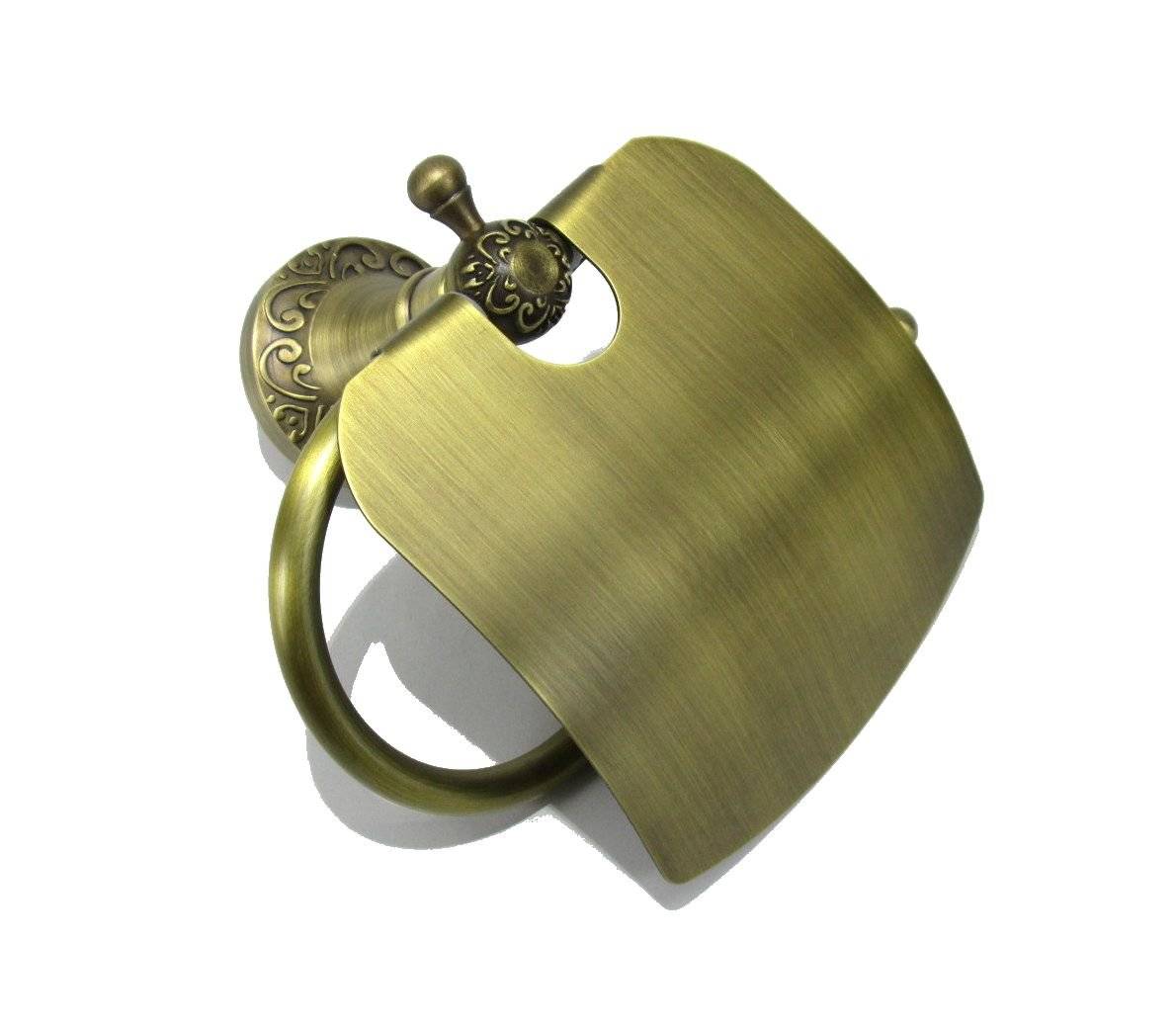 トイレットペーパー ホルダー ヨーロピアンスタイル アンティーク風 真鍮製 ブロンズカラー 重厚感のある 