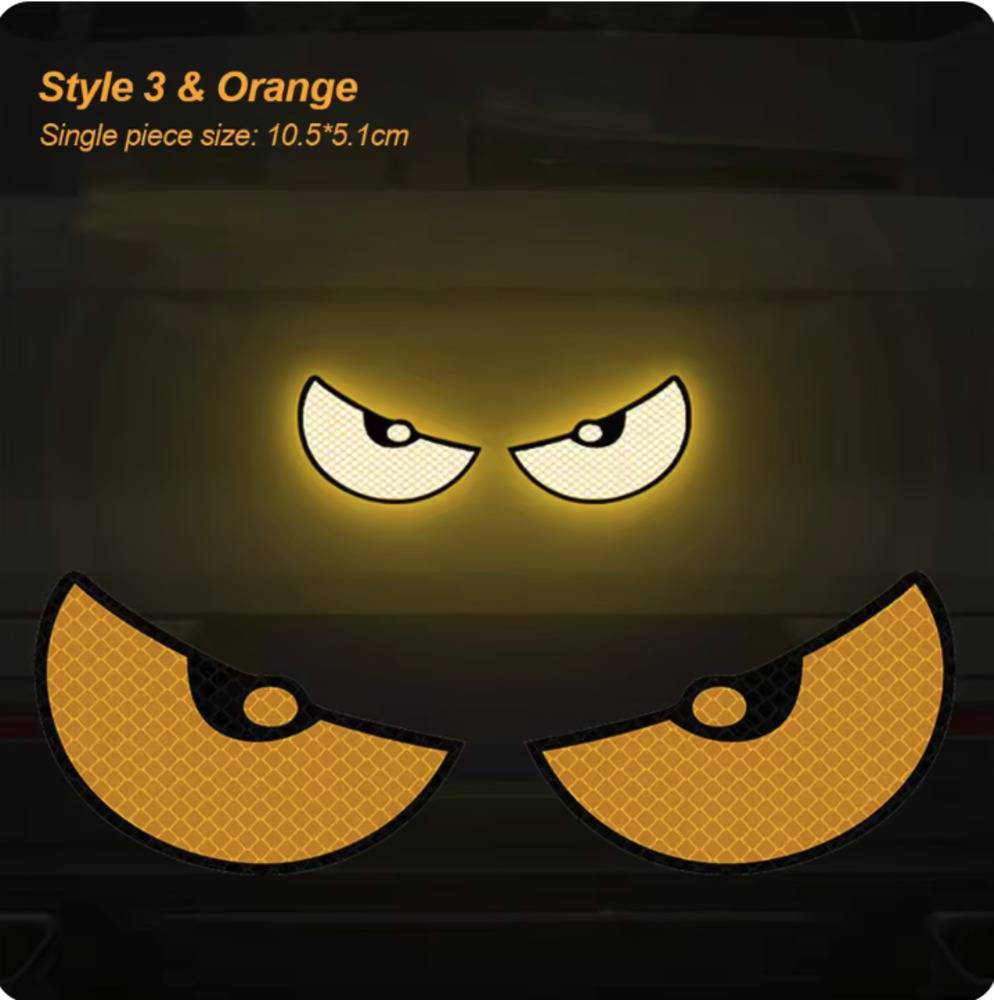 カーステッカー反射 ステッカー キャットアイ 夜間運転 トラック 警告 煽り運転 安全 事故防止 オレンジ