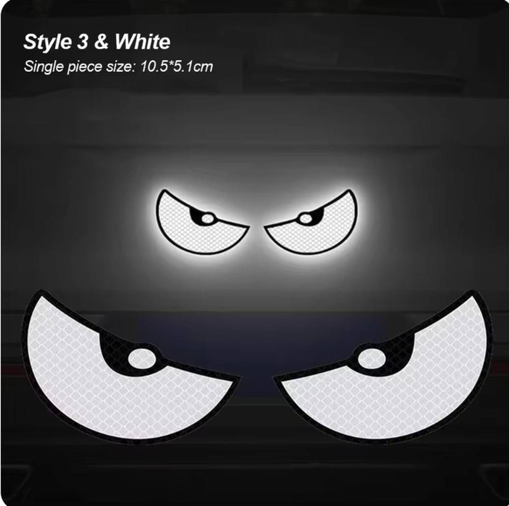 目 カーステッカー オートバックス リア 反射 ステッカー 夜間運転 トラック 警告 煽り運転 安全 事故防止 白