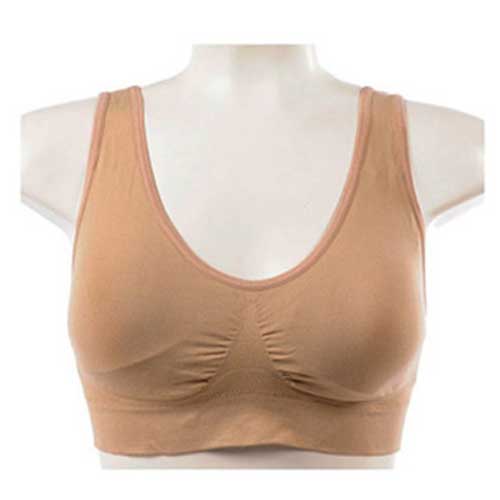 ブラジャー スポーツブラ スポブラ 大きいサイズ インナー リラックス ブラ   ベージュL