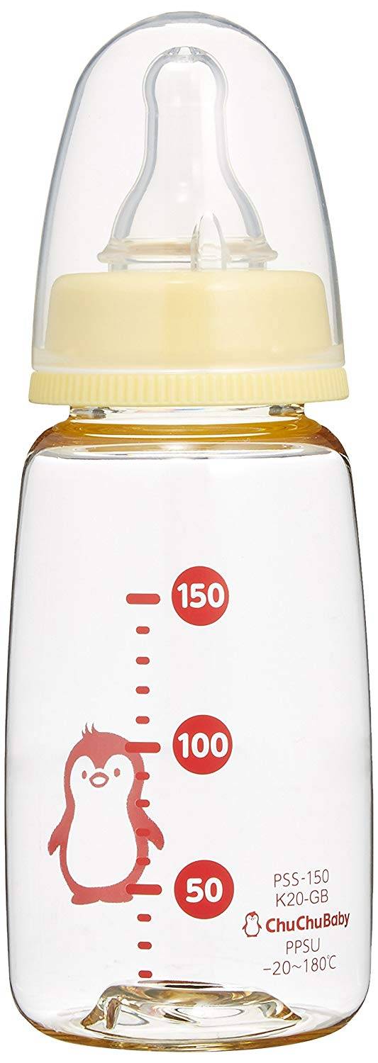 チュチュベビー 哺乳瓶 スリムタイプ PPSU製 S・M・Lとサイズ変更がいらない乳首付 0歳~離乳期までワンサイズでOK!