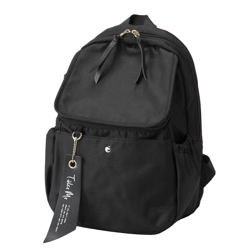 軽量10ポケット マザーズリュック ブラック｜大容量 多機能 ベビーリュック ｜ブラック