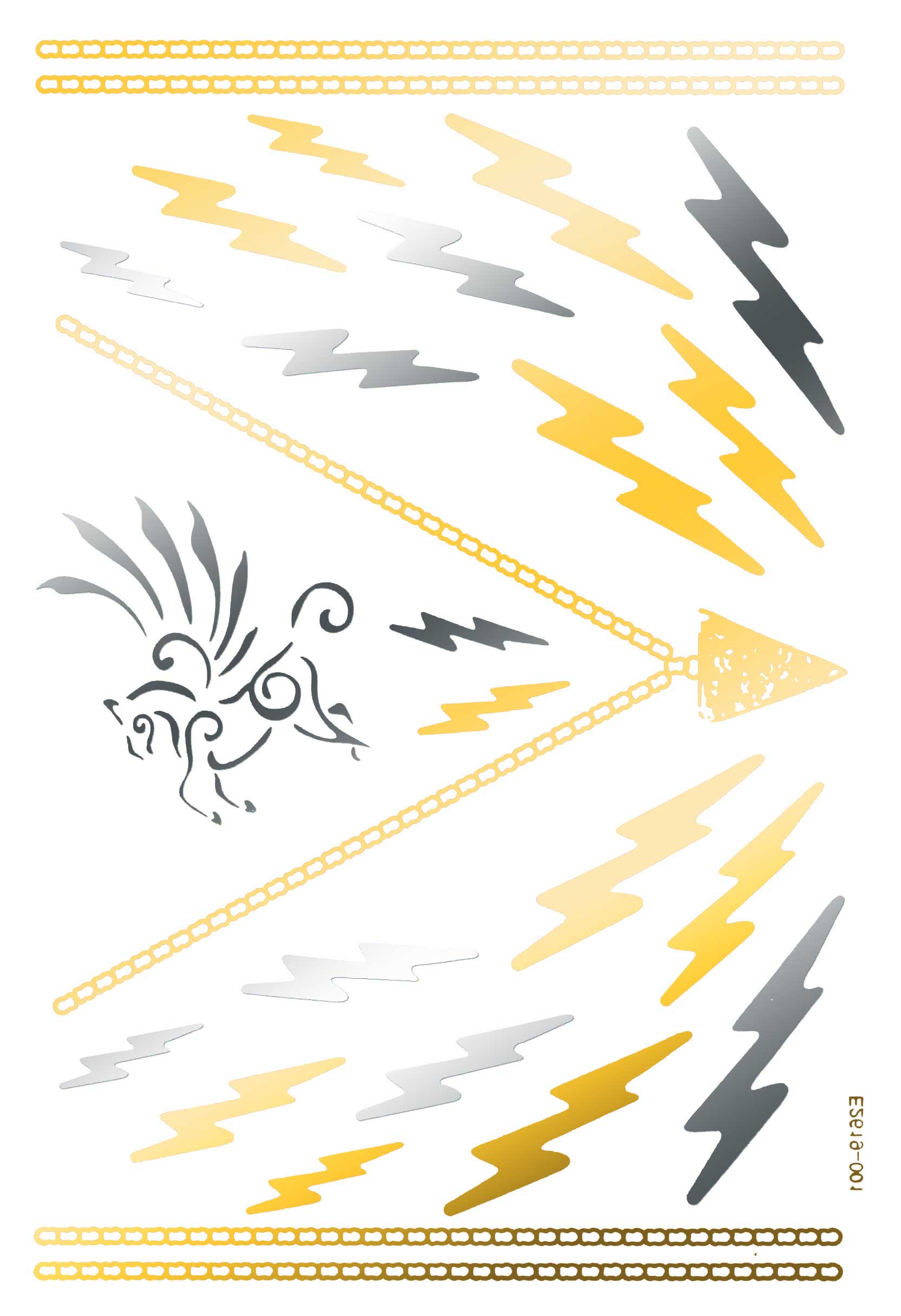 Tattoo stickers, metallic body stickers, pool, sea, summer, beach, festival, cosplay, tropical, ethnic style, 001｜001 - 画像3