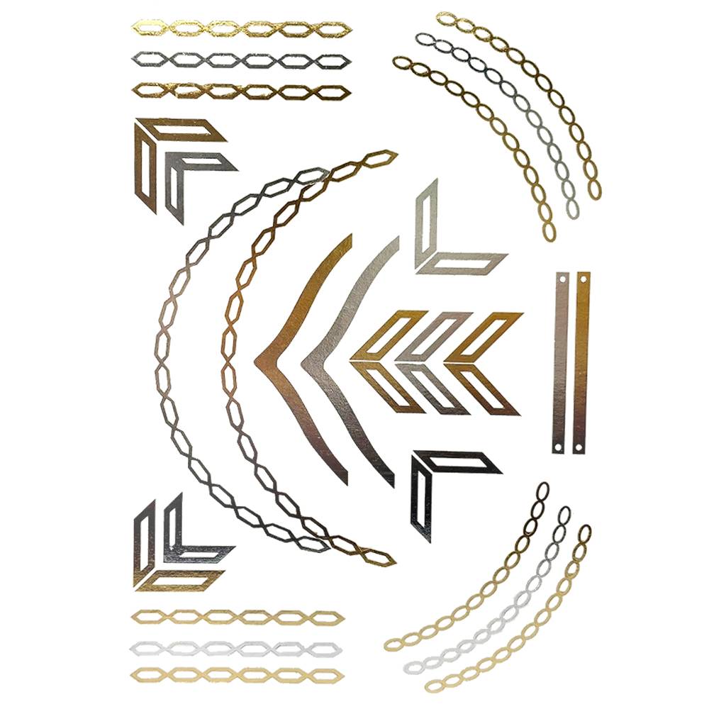 フラッシュタトゥーシール メタリック シャイニング 輝く ボディシール 海 コスプレ 南国 民族風  010