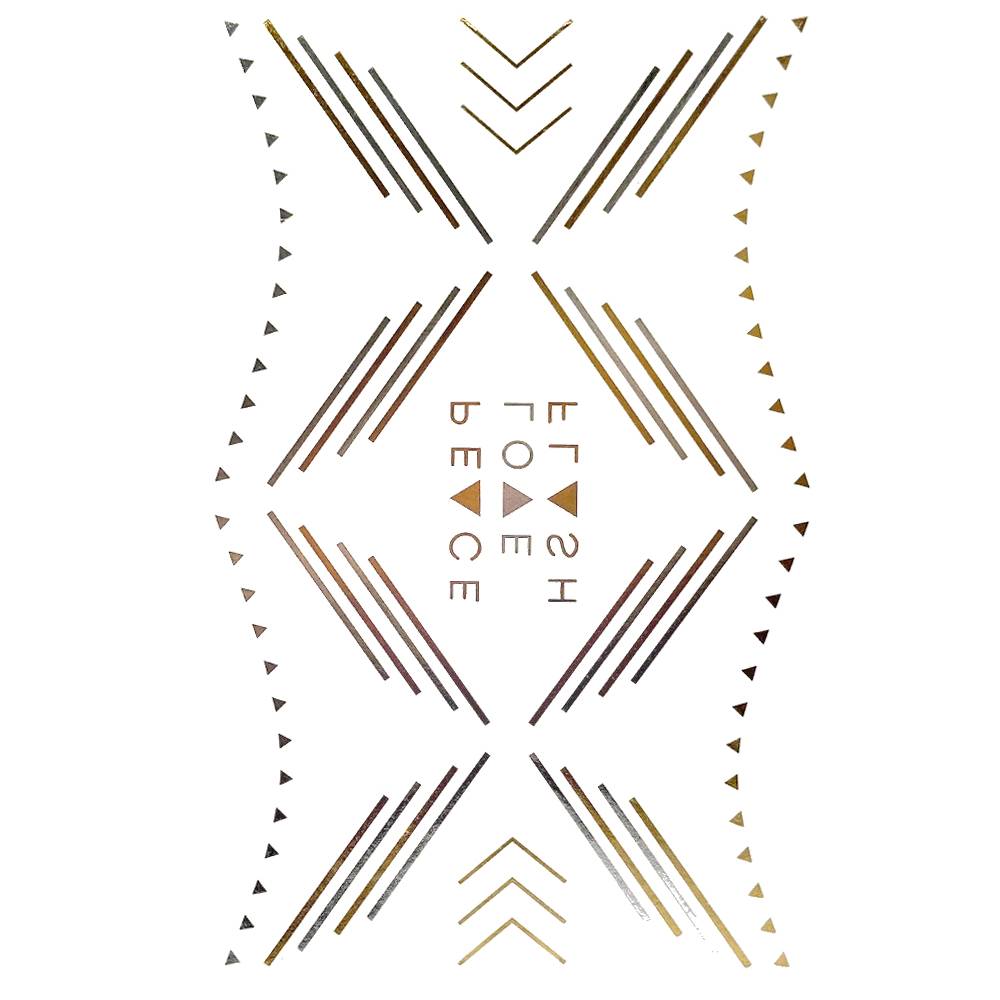 フラッシュタトゥーシール メタリック シャイニング 輝く ボディシール 海 コスプレ 南国 民族風  012