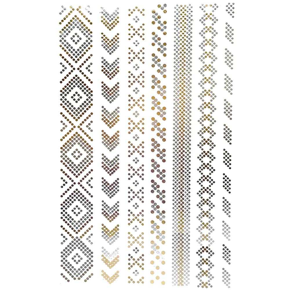 フラッシュタトゥーシール メタリック シャイニング 輝く ボディシール 海 コスプレ 南国 民族風  015