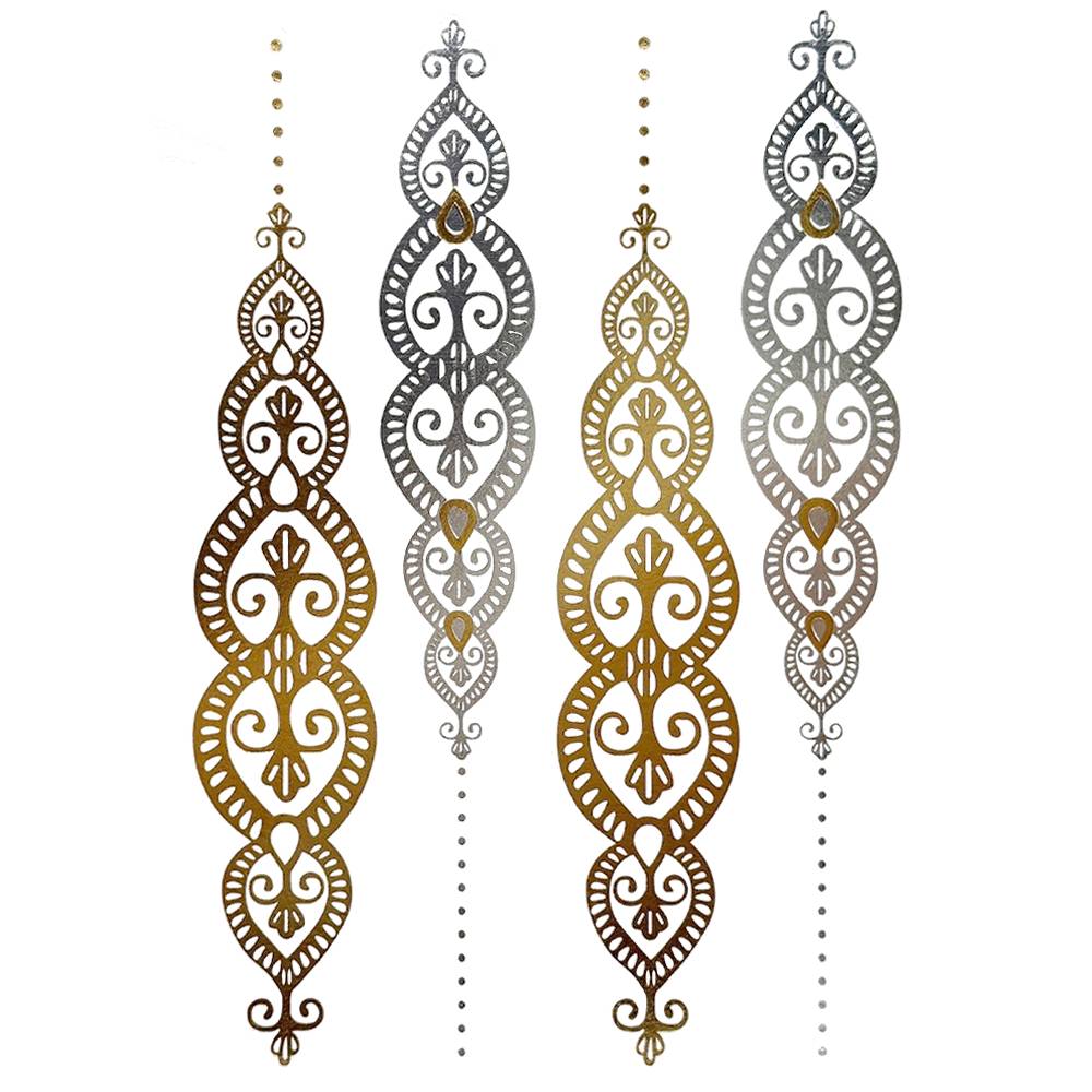 シルバー アクセサリー ゴールド メタリック お祭り 輝く ボディシール ファンデーション 南国 タ  018