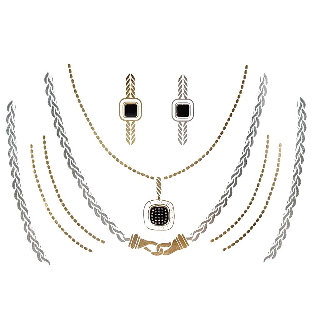 フラッシュタトゥーシール メタリック シャイニング 輝く ボディシール 海 コスプレ 南国 民族風  024