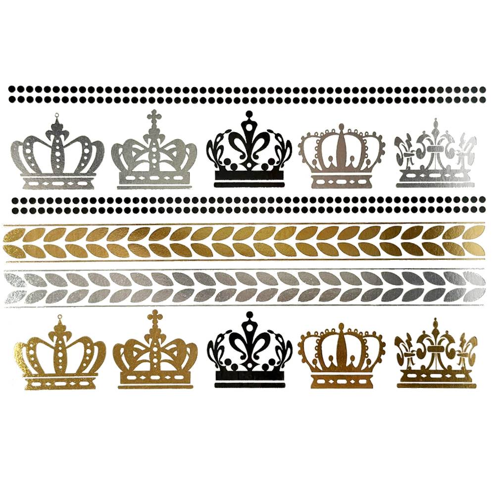 フラッシュタトゥーシール メタリック シャイニング 輝く ボディシール 海 コスプレ 南国 民族風  026