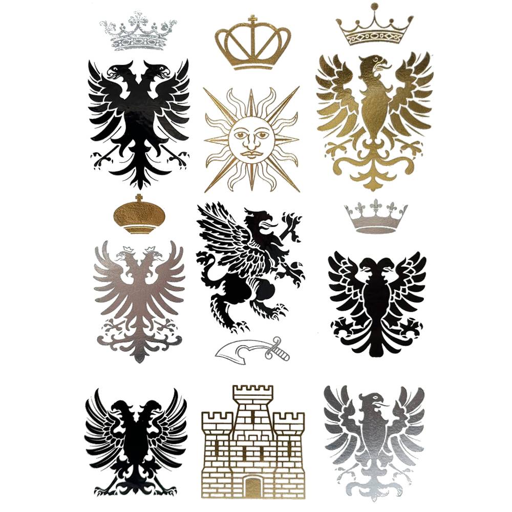 フラッシュタトゥーシール メタリック シャイニング 輝く ボディシール 海 コスプレ 南国 民族風  027