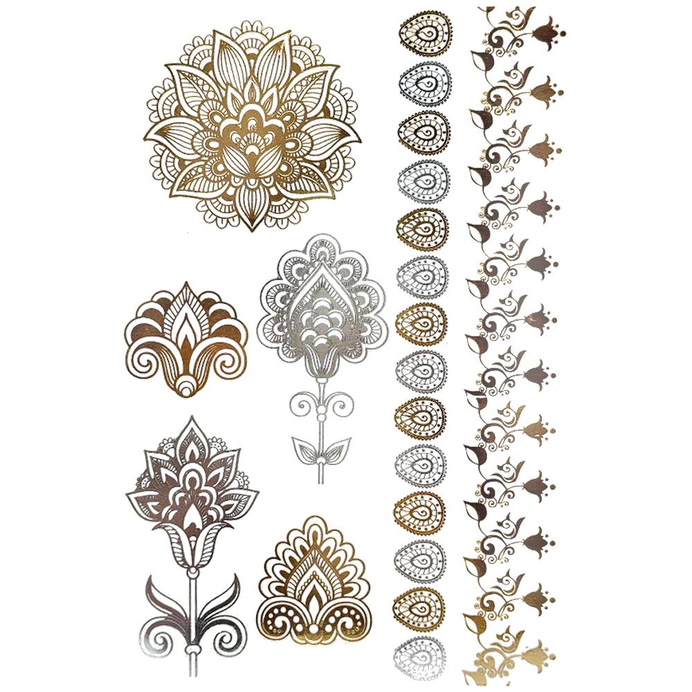 タトゥーシール メタリック ボディシール 海 コスプレ 南国 民族風 フラッシュ 海 ビーチ マリン 032