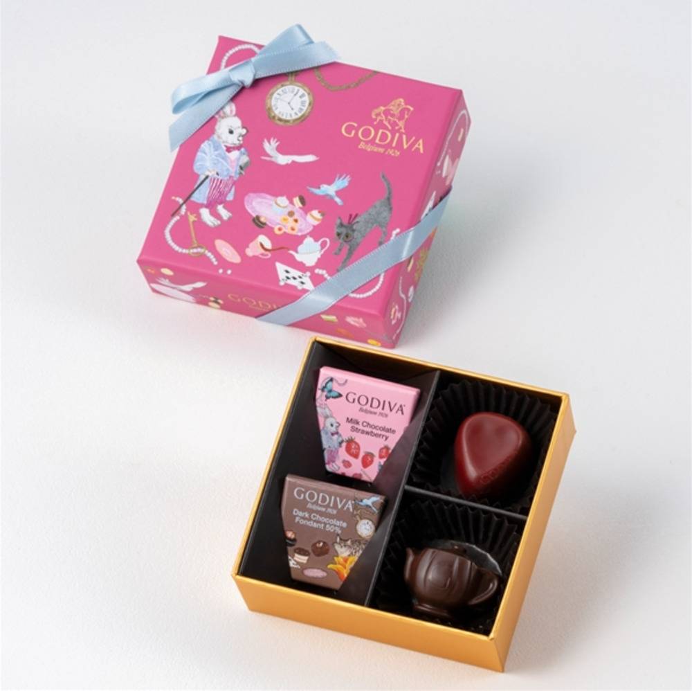 ゴディバ アリスのティーパーティ アソートメント 4粒入 限定 バレンタイン チョコ