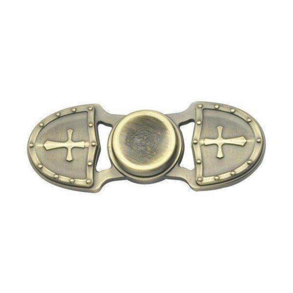 ハンドスピナー フィジェット Fidget 十字架模様 KS おもちゃ ゴールド アンティーク