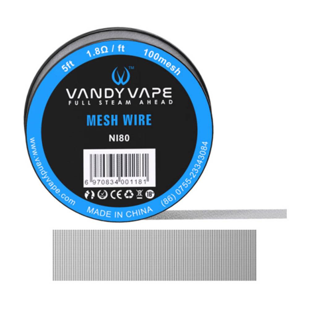 バンディベイプ Vandy Vape ニッケルNi80 メッシュワイヤー 100mesh 5ft｜1.8Ω